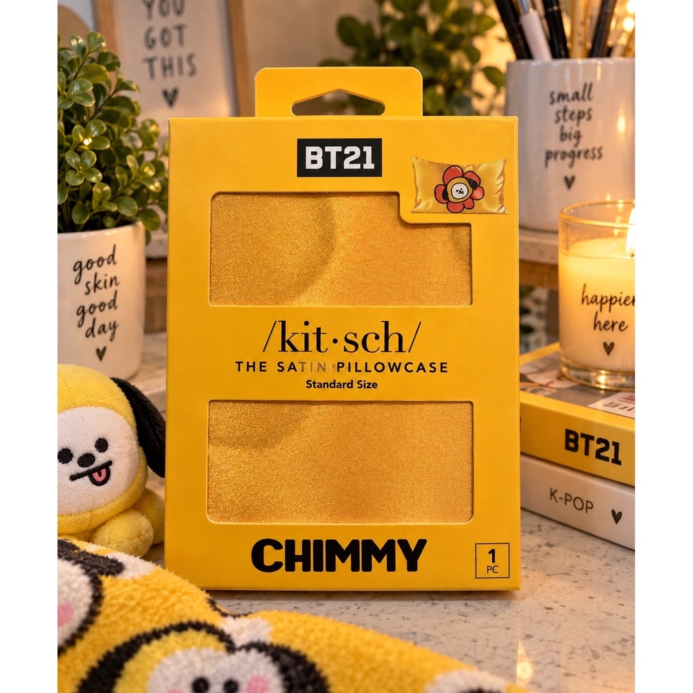 Kitsch BT21 Chimmy Satin Pillowcase Jimin BTS Yellow Standard Size New